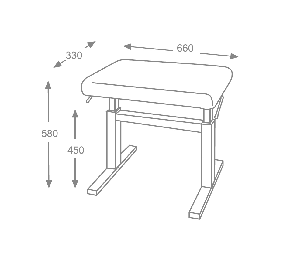 Dimensions de la banquette de piano BM-44H